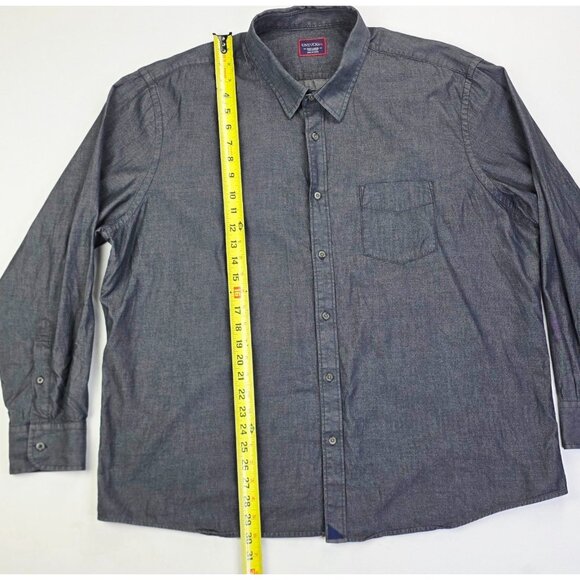 Untuckit Size 3XL Mens Charcoal Gray Hem Logo Tag Long Sleeve Cotton Shirt - Picture 8 of 9